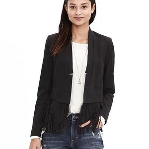 Banana Republic Chiffon-Fringe Blazer